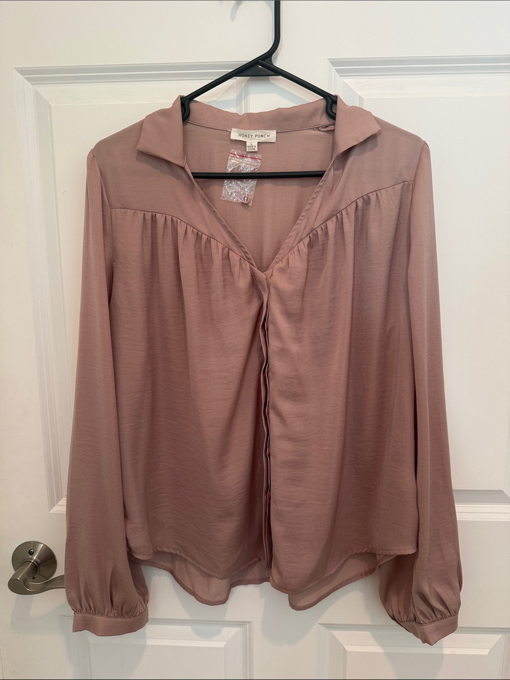 Honey Punch Mauve Button-Up Blouse